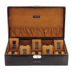 WATCH BOXES Friedrich|23 Bond 20068-3 for 10 watches, PU leather brown, cognac velvet interior